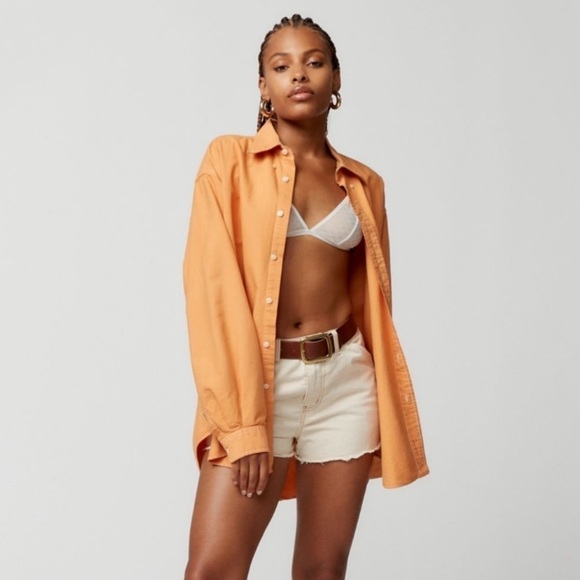 Five Star General Women’s Cutoff Denim Cream Carpenter Short - Picture 10 of 10